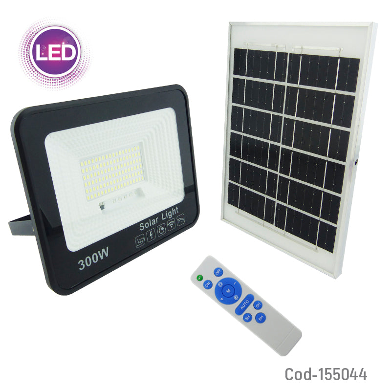 Proyector Solar LED De 300 Watt, 108 LED Con Panel Solar Y Control Remoto