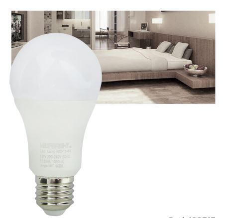 Ampolleta LED 13Watt E-27, A60 Luz Fria, Megabright