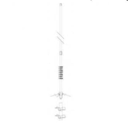 Antena base fibra de vidrio 144-174 MHz 7,8dB, marca Tram Browning