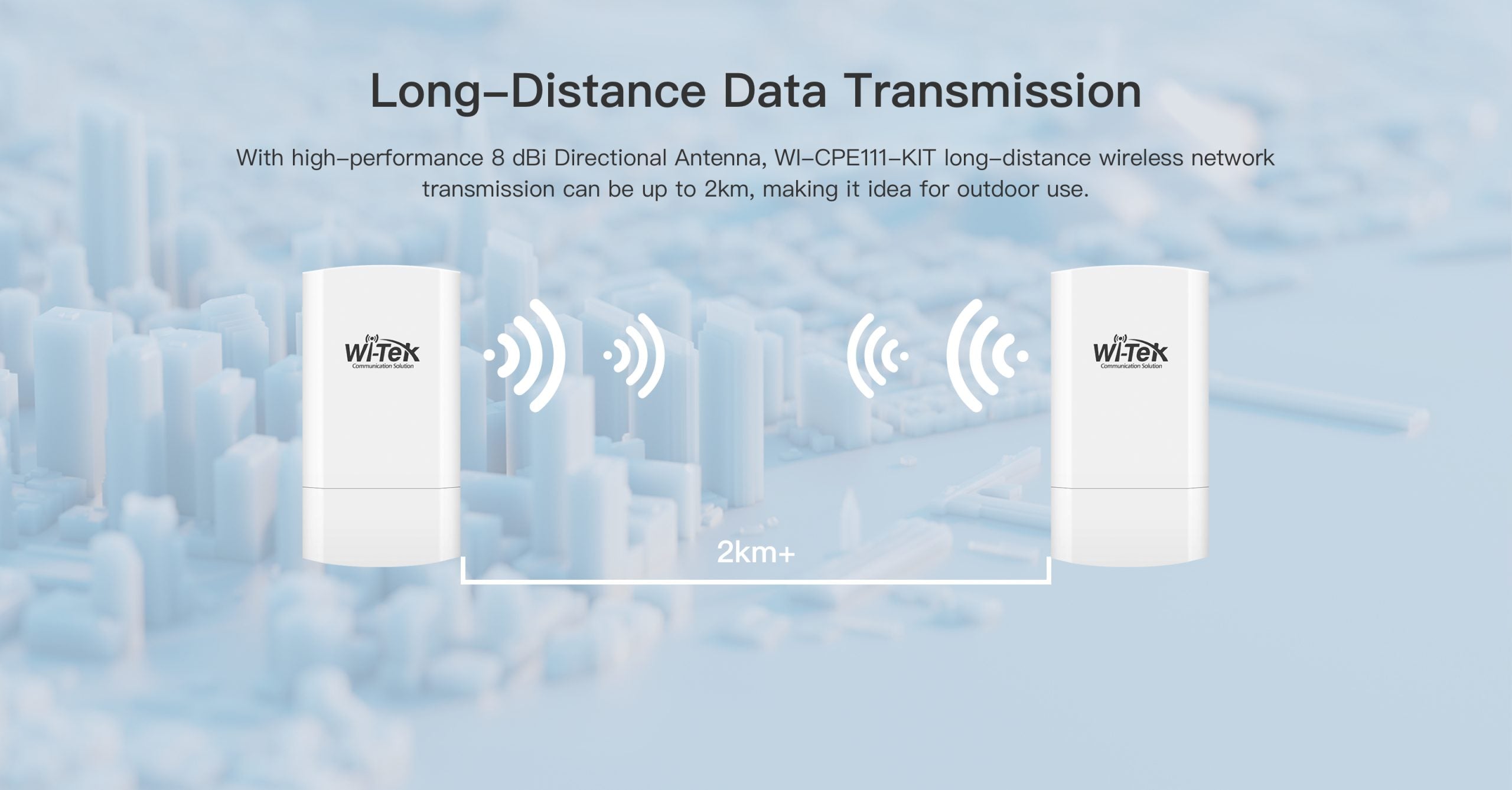 Enlace WIFI CPE 2XFE 802.11b/g/n 2.4Ghz 300Mbps 2Km