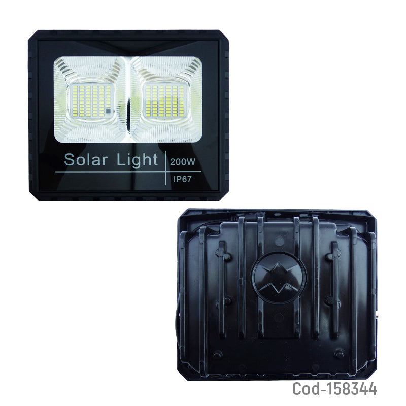 Proyector Solar LED De 200 Watt De 117 LED Modelo BI-FOCAL Con Panel Y Control Remoto.