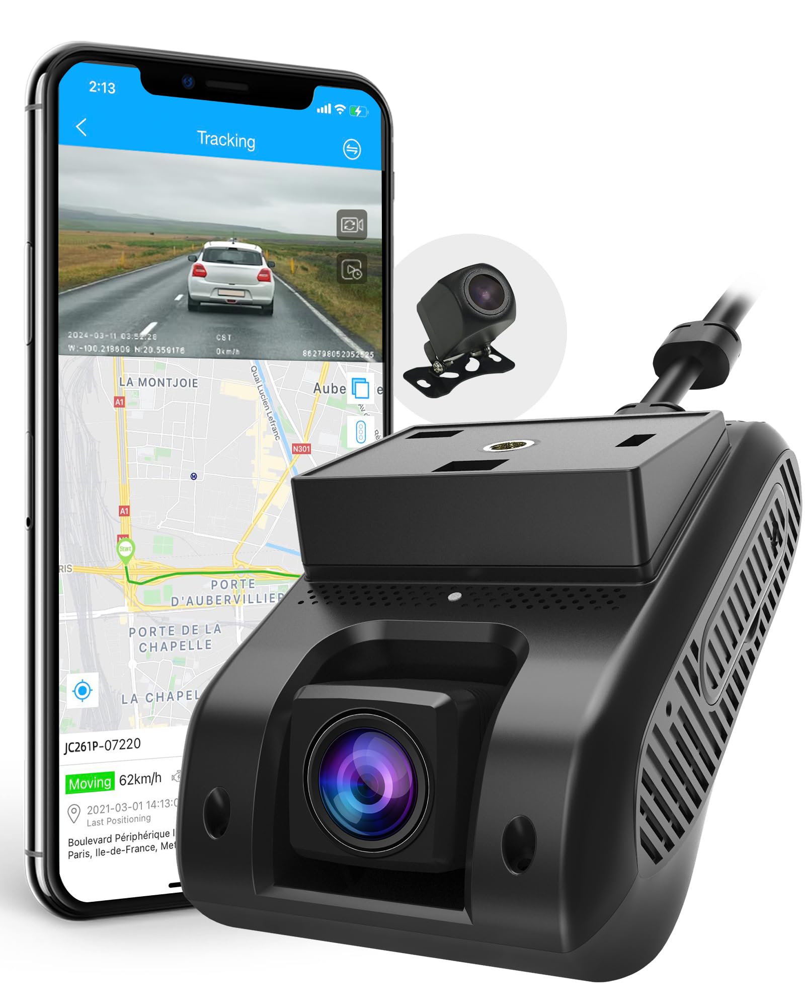 Camara de Tablero JC261 GPS/4G -Agregue camara a su servicio de GPS