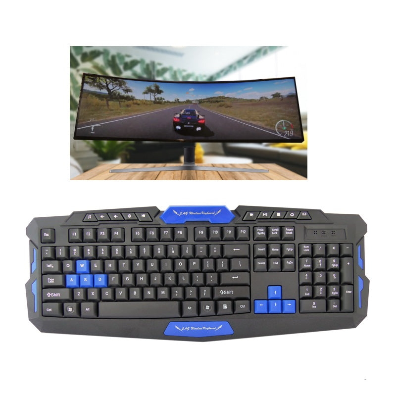 Teclado + Mouse Inalambrico Gamer, HK8100. Alta Calidad.