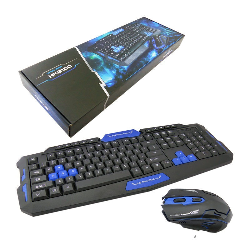Teclado + Mouse Inalambrico Gamer, HK8100. Alta Calidad.