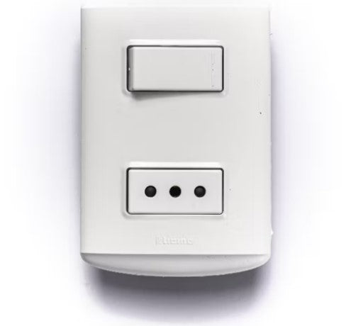 Enchufe+interruptor 9/12 10a Blanco Emb Bticino 1203bn
