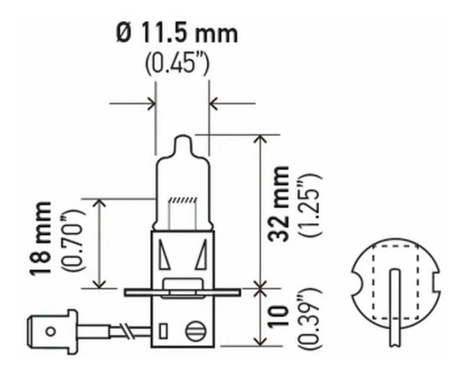 Ampolleta Hella H3 24v 70w Pk22s T3.25 Halógeno