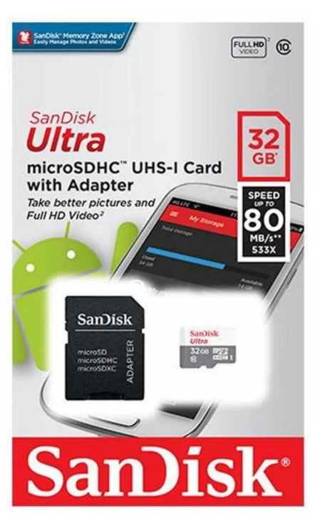 Tarjeta De Memoria Sandisk Microsd 32gb Clase 10 100mbps