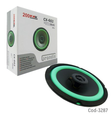 Parlante 6,5” De 200 Watt. CX-602 Grandix  Set X 1 Parlante. En Caja.