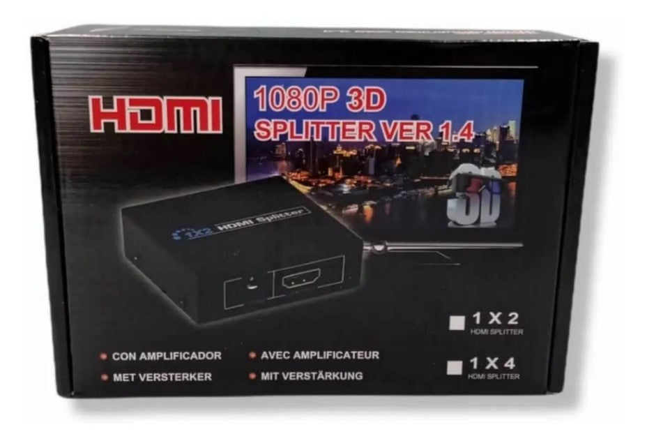 Splitter Hdmi 1x4 Activo 1.4 Full-hd 1080p Soporta 3d