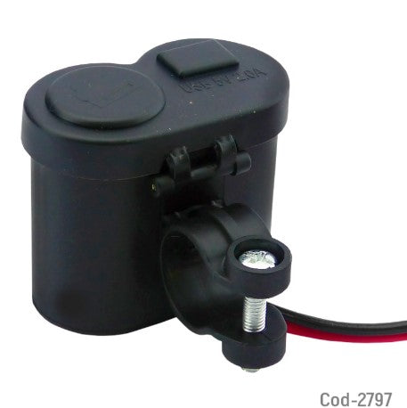 Cargador USB Y Encendedor De Cigarros, Para Moto 12V