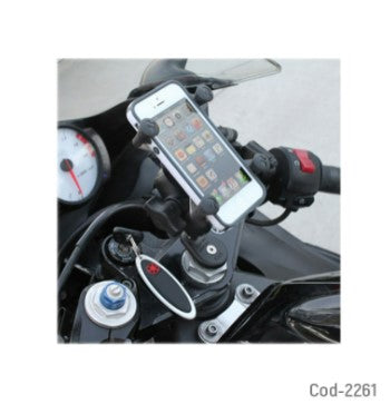 Porta Smartphone Para Moto, Con USB De Carga 2 Amper, Metal X Grip. Alta Calidad.