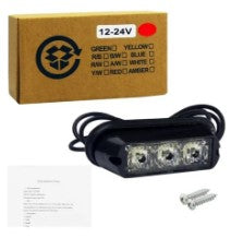 Luz De Freno Para Moto, 3 Led Rojo Strobo 7 Efectos 12/24 V