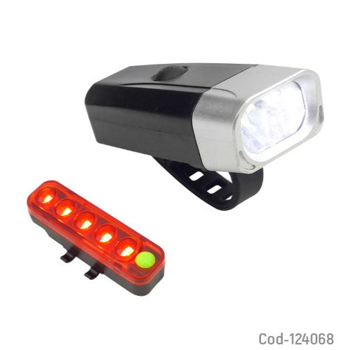 Kit Luces LED Delantera Y Trasera Recargable Para Bicicleta, TQ-605
