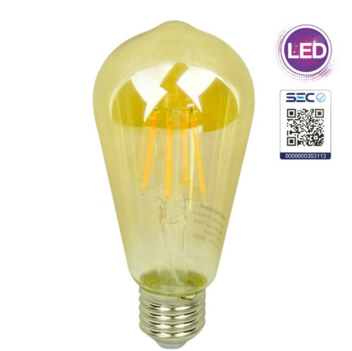 Ampolleta LED Classic Vintage, Luz Calida, 6Watt, E27, Megabright.