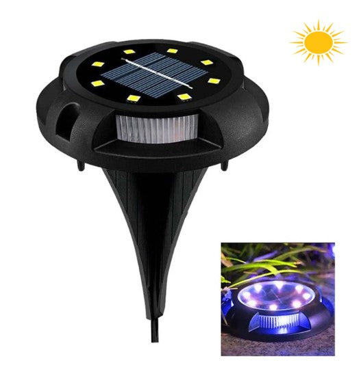 Foco Solar 8 LED + RGB, Redondo.
