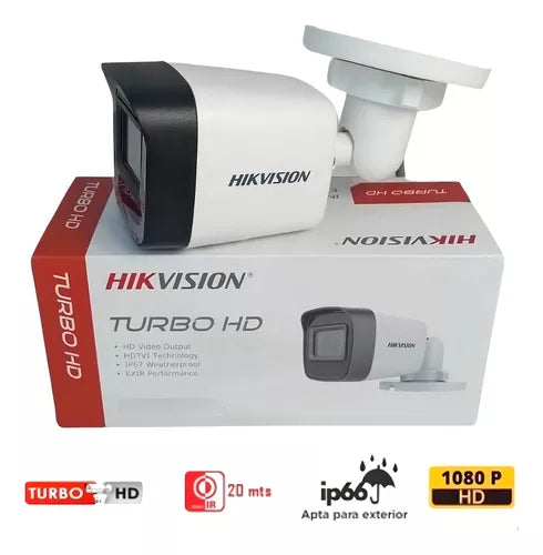 Camara Hikvision TurboHD 2MP IR20 IP67 Plastico