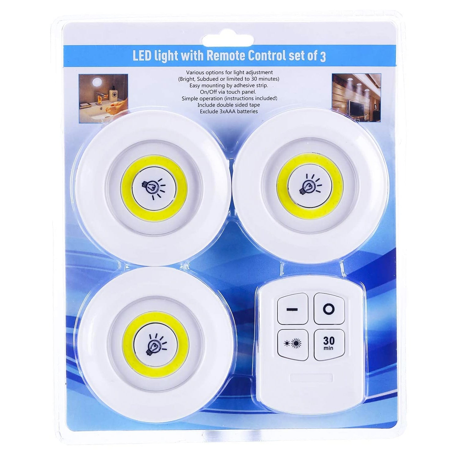 SET 3 LUCES LED CON CONTROL REMOTO