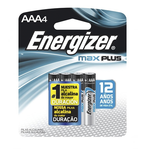 PILAS ENERGIZER MAX PLUS TAMAÑO AAA (4 UNIDADES)