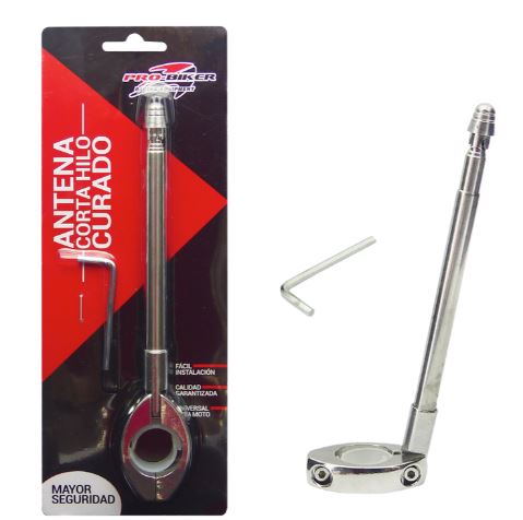 Antena Para Moto, Corta Hilo Curado, Pro-Biker Máxima Seguridad.