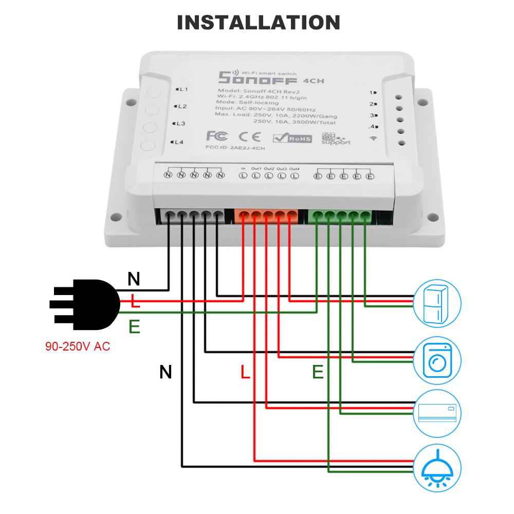 Sonoff 4CH R2 Canales